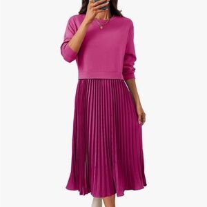 Amazon Women's Long Sleeve pink sweatshirt Dress